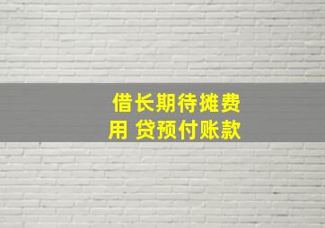 借长期待摊费用 贷预付账款